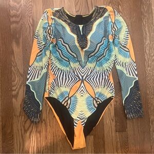 Andrea Iyamah Long Sleeve Swimsuit Bodysuit Size XL